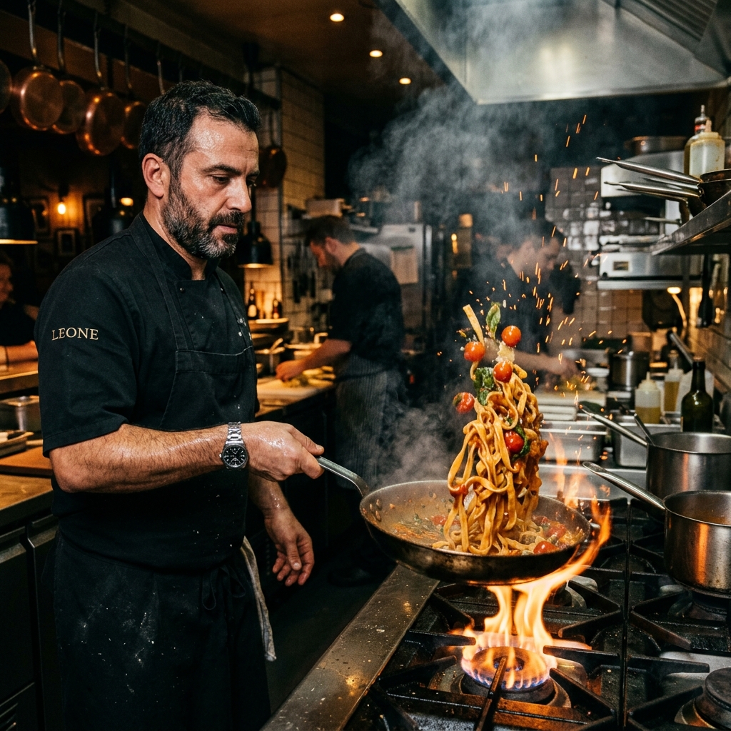 Flaming Gourmet sauté preparation