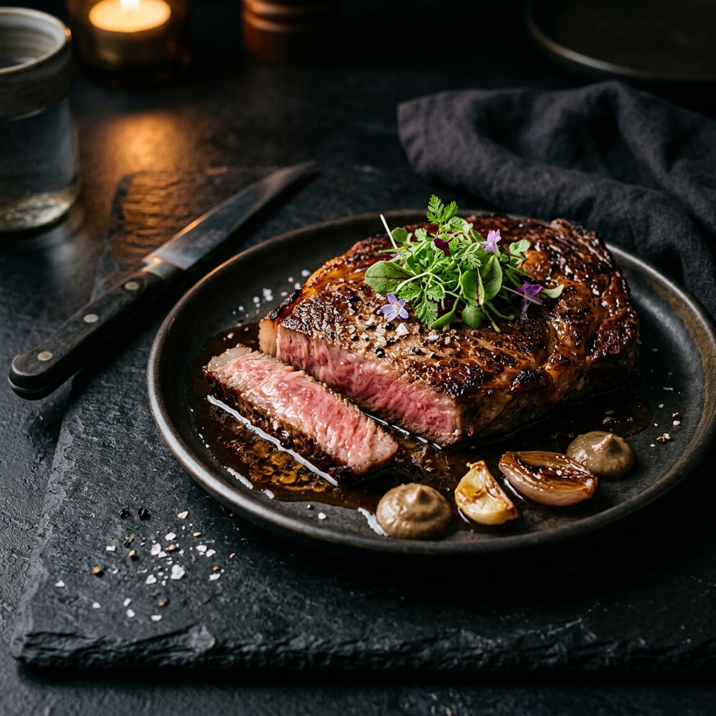 Ribeye Steak cooking